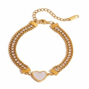 18K Gold Plated Heart Bracelet